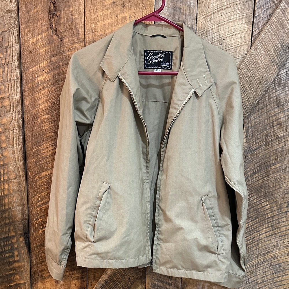 Vintage Men’s Beige English Squire Harrington Jacket Size 40L ~D26